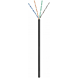 CAT6 Outdoor Netzwerkkabel, U/UTP, AWG 23/1 (Starrleiter), 100 Meter, Schwarz, CCA