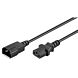 Verlängerungskabel mit Schukostecker und Adapter – C13 auf C14 – Schwarz –2 Meter