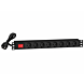 19” Steckdosenleiste mit Schalter - 8 fach- Dänemark
