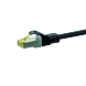 RJ45 Netzwerkkabel S/FTP (PiMF), mit CAT 7 Rohkabel, Schwarz, 0,25m