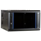 6 HE Serverschrank, wendbares Wandgehäuse mit Glastür (BxTxH) 600 x 600 x 368mm