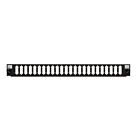 Frontplatte LC/SC 24-Port schwarz Quad/Duplex, geeignet für universelle Glasfaserablage