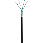 CAT5e Outdoor Netzwerkkabel, F/UTP, AWG 24/1 (Starrleiter), 100 Meter, Schwarz, CCA