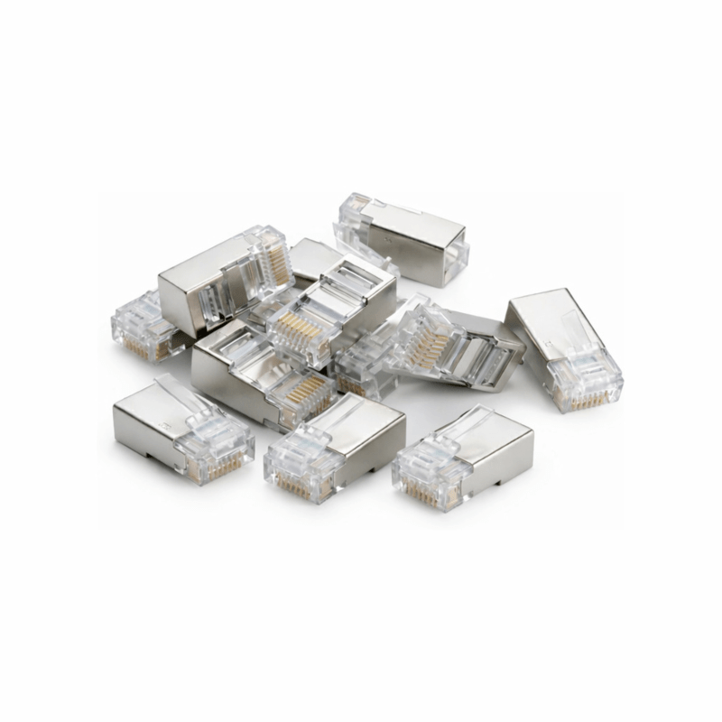 DANICOM SFTP RJ45 CAT6a Pass Through Netzwerkstecker - für flexible Kabel 10 Stück
