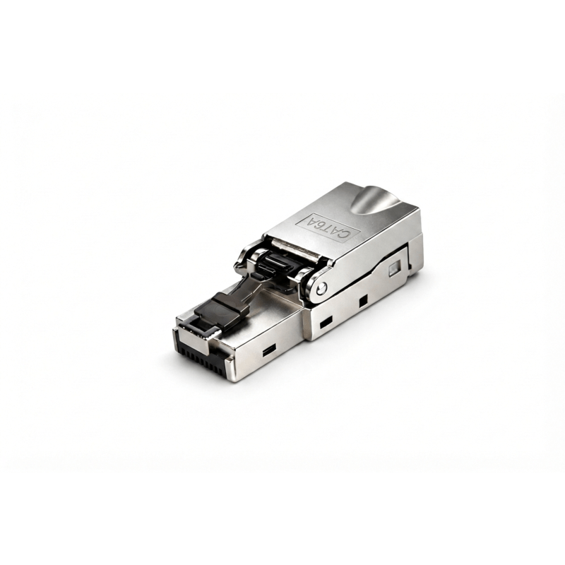DANICOM S/FTP CAT6a Toolless RJ45 Netzwerkstecker - für Starrleiter