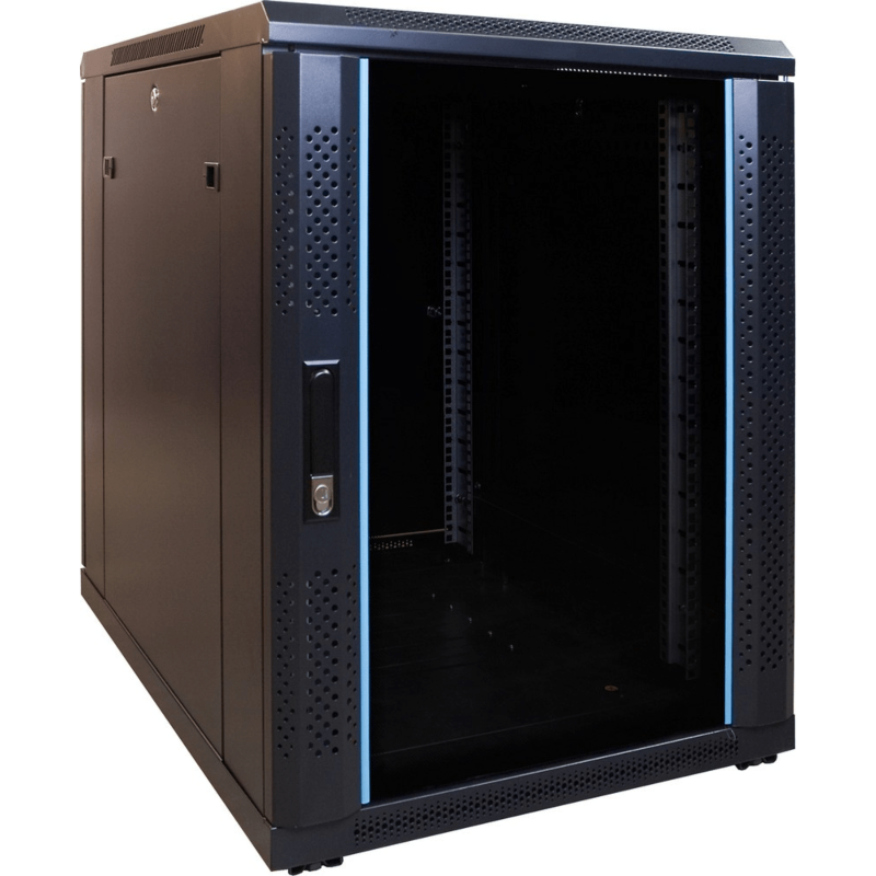 15 HE, kleiner Serverschrank, mit Glastür (BxTxH) 600 x 800 x 860mm