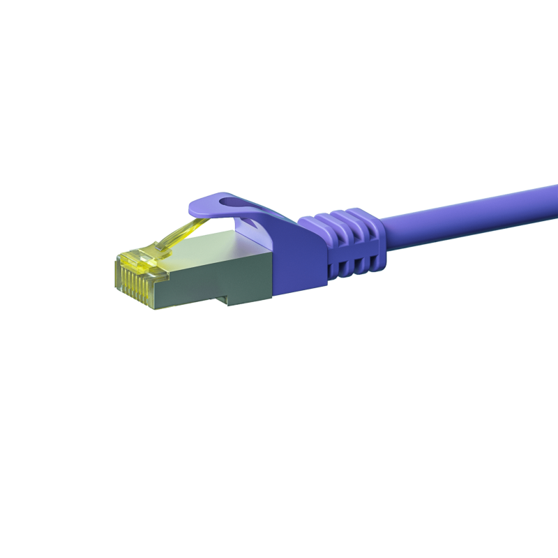 RJ45 Netzwerkkabel S/FTP (PiMF), mit CAT 7 Rohkabel, Violett, 2m