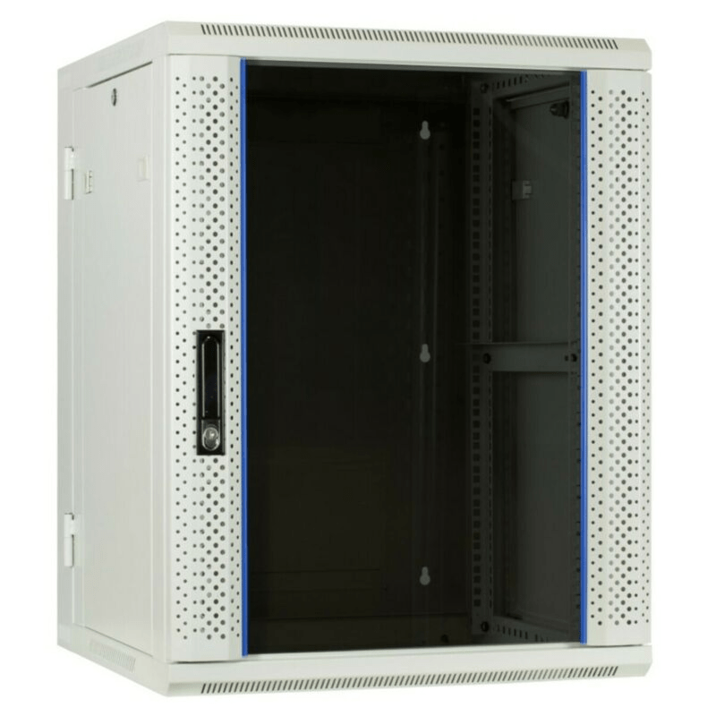22 HE Serverschrank, wendbares Wandgehäuse mit Glastür (BxTxH) 600 x 600 x 1100mm