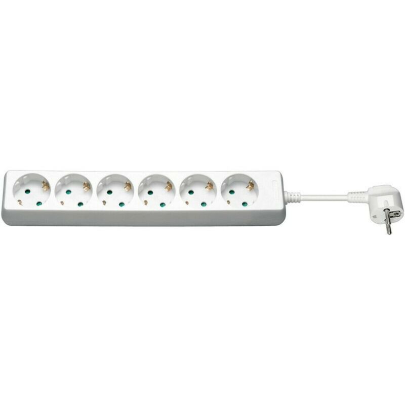 Steckdosenleiste - 6x Schutzkontakt - Weiß - 3 Meter