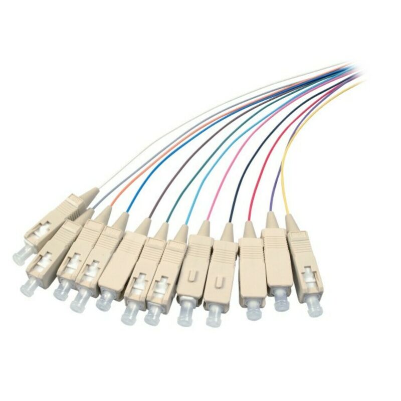 OS2 Glasfaser Pigtail farbiges Set SC/APC - 12 Stück