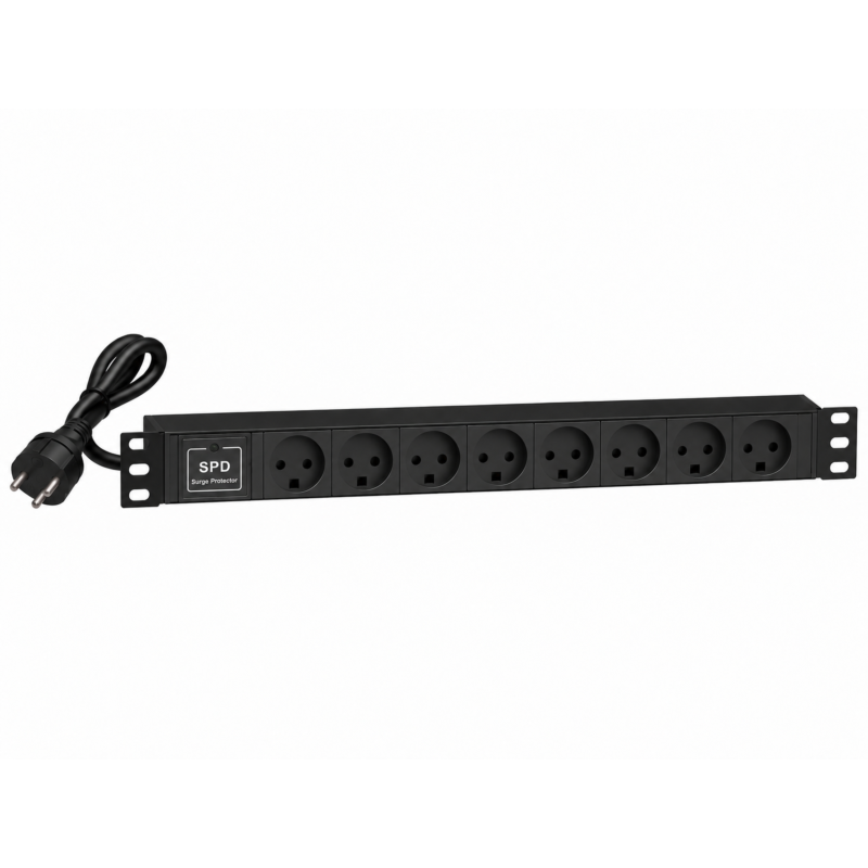 19” Steckdosenleiste - 8 fach - Surge Protection Device - Dänemark