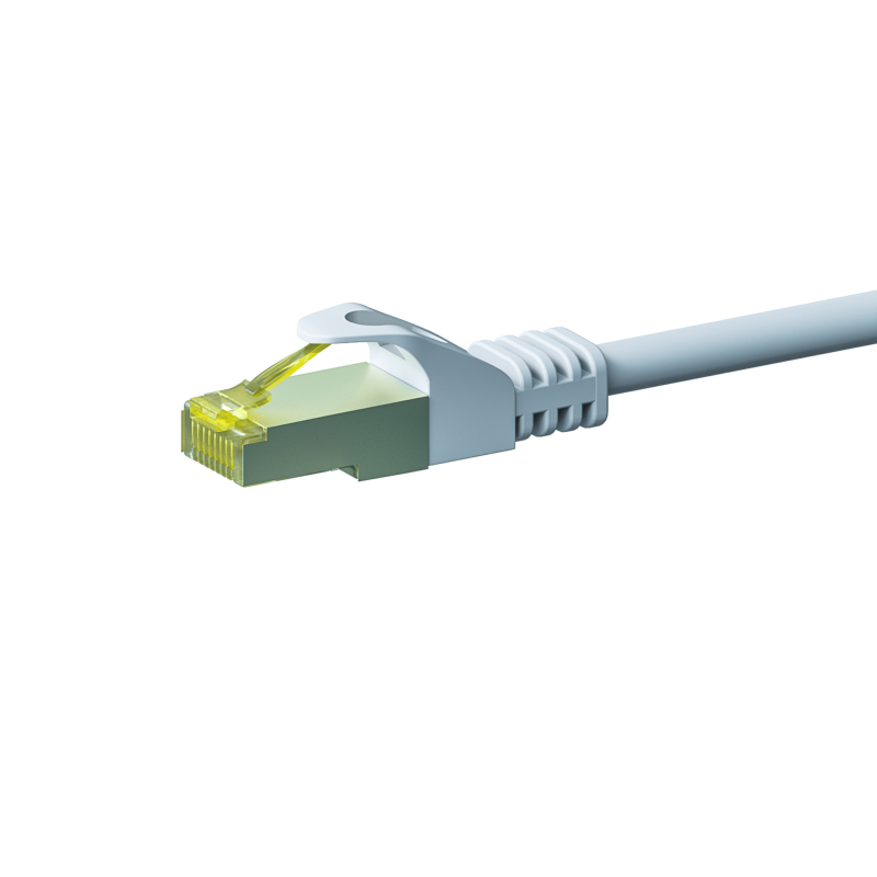 RJ45 Netzwerkkabel S/FTP (PiMF), mit CAT 7 Rohkabel, Weiß, 5m