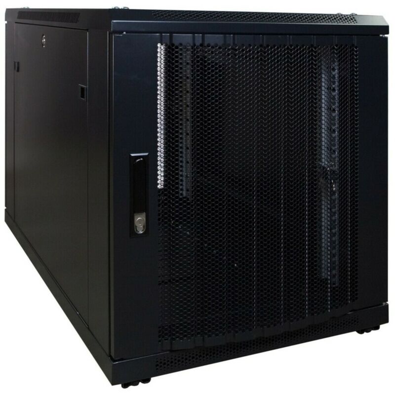 12 HE, kleiner Serverschrank, mit perforierter Fronttür (BxTxH) 600 x 1000 x 720 mm