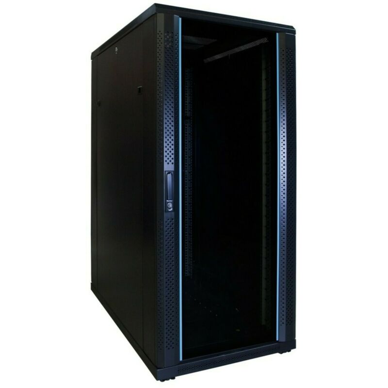 27 HE 19” Serverschrank, mit Glastür (BxTxH) 600 x 1000 x 1400mm