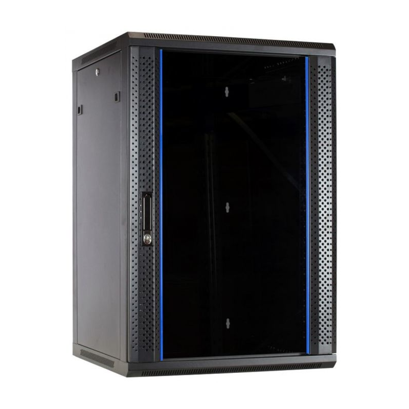 22 HE Serverschrank, Wandgehäuse mit Glastür (BxTxH) 600 x 600 x 1100mm