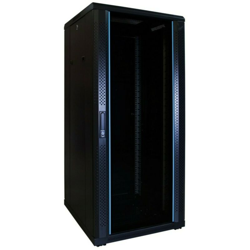 27 HE 19” Serverschrank, mit Glastür (BxTxH) 600 x 600 x 1400mm
