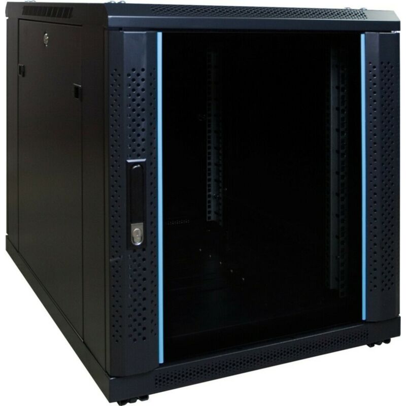 12 HE, kleiner Serverschrank, mit Glastür (BxTxH) 600 x 600 x 720 mm
