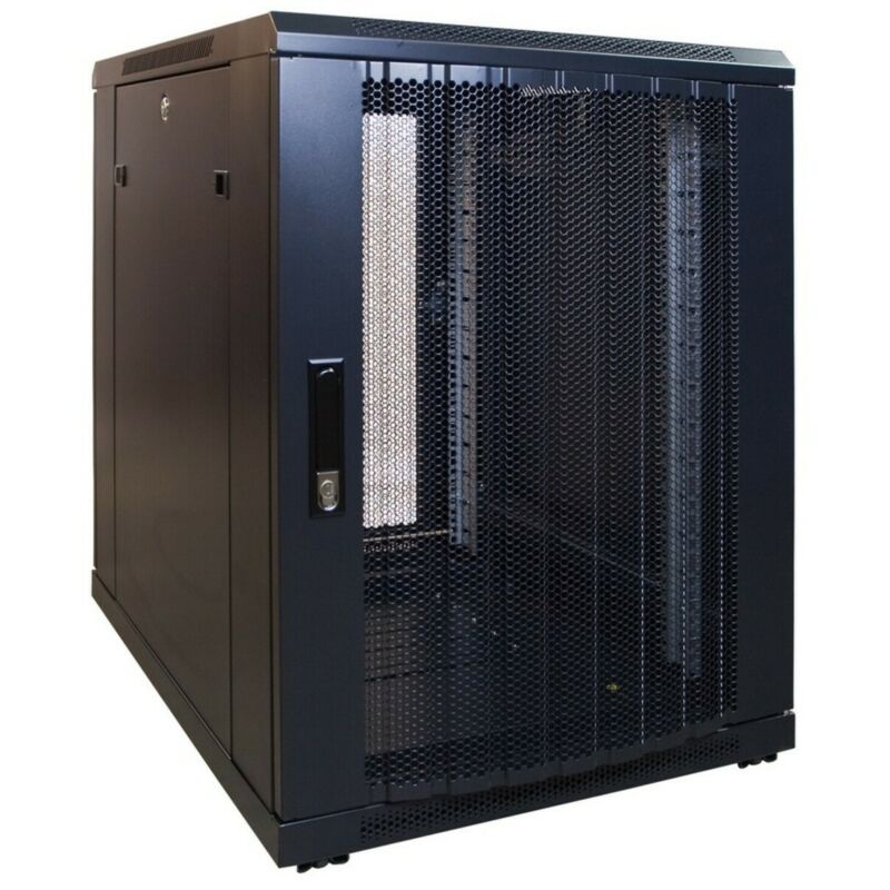 15 HE, kleiner Serverschrank, mit perforierter Fronttür (BxTxH) 600 x 600 x 860 mm