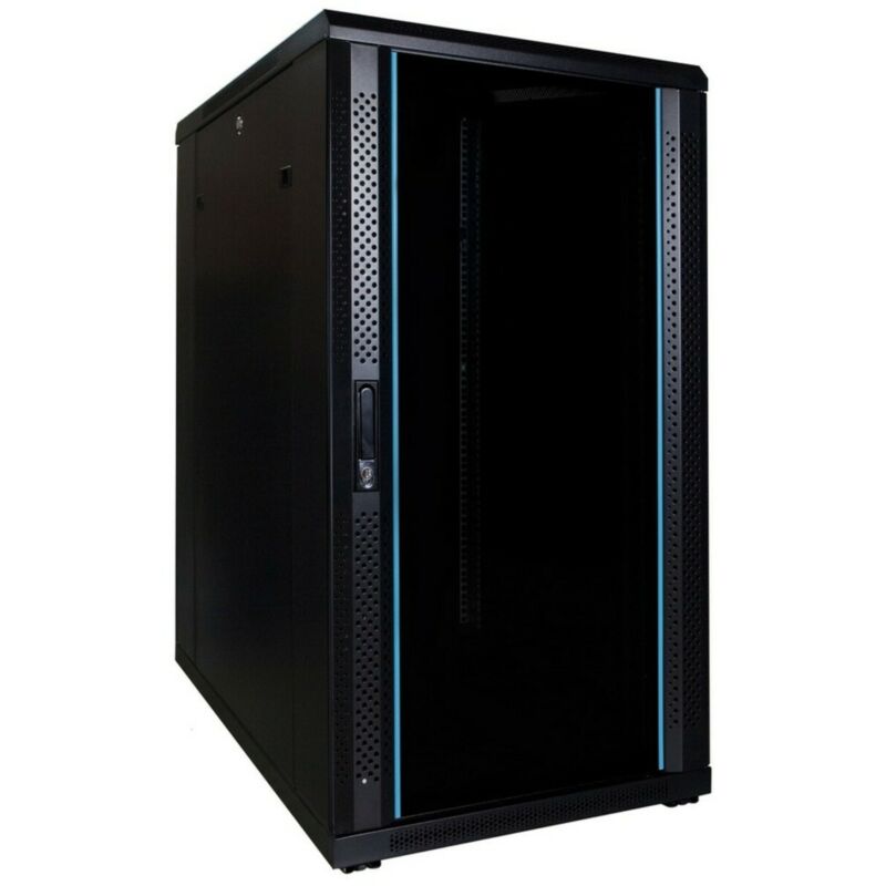 22 HE 19” Serverschrank, mit Glastür (BxTxH) 600 x 800 x 1200mm