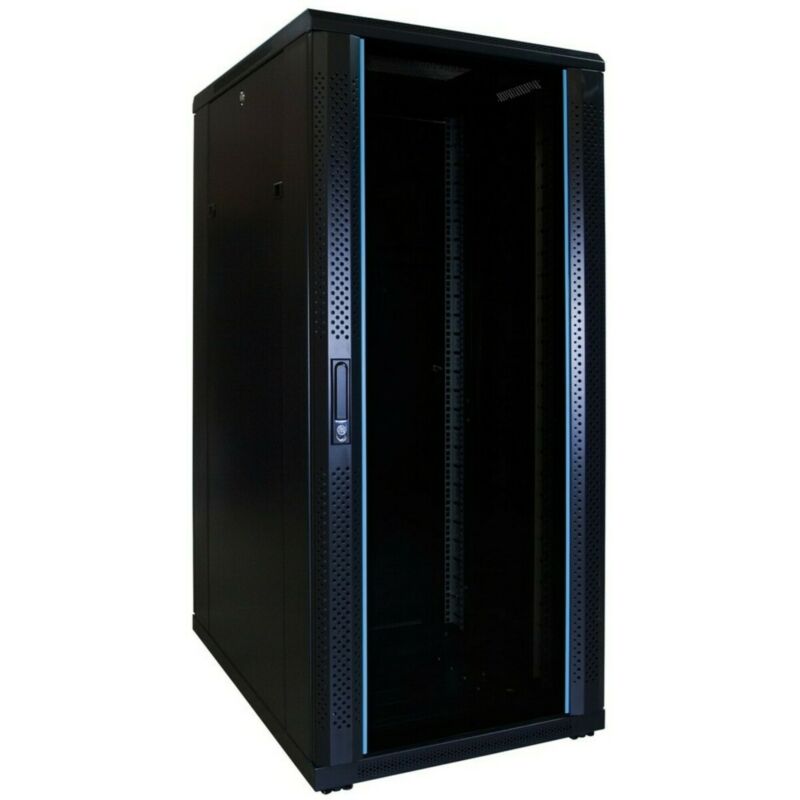27 HE 19” Serverschrank, mit Glastür (BxTxH) 600 x 800 x 1400mm
