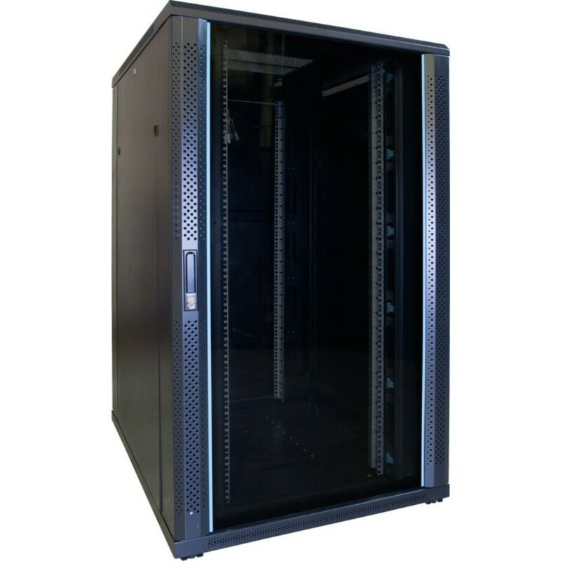 27 HE 19” Serverschrank, mit Glastür (BxTxH) 800 x 1000 x 1400mm