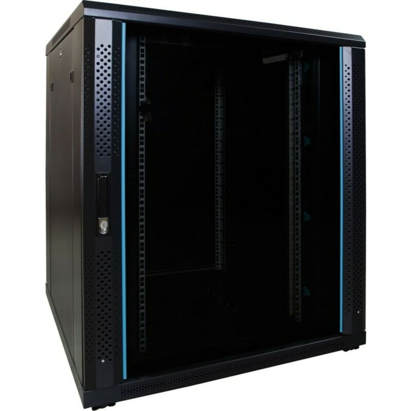 18 HE 19” Serverschrank, mit Glastür (BxTxH) 800 x 800 x 1000mm