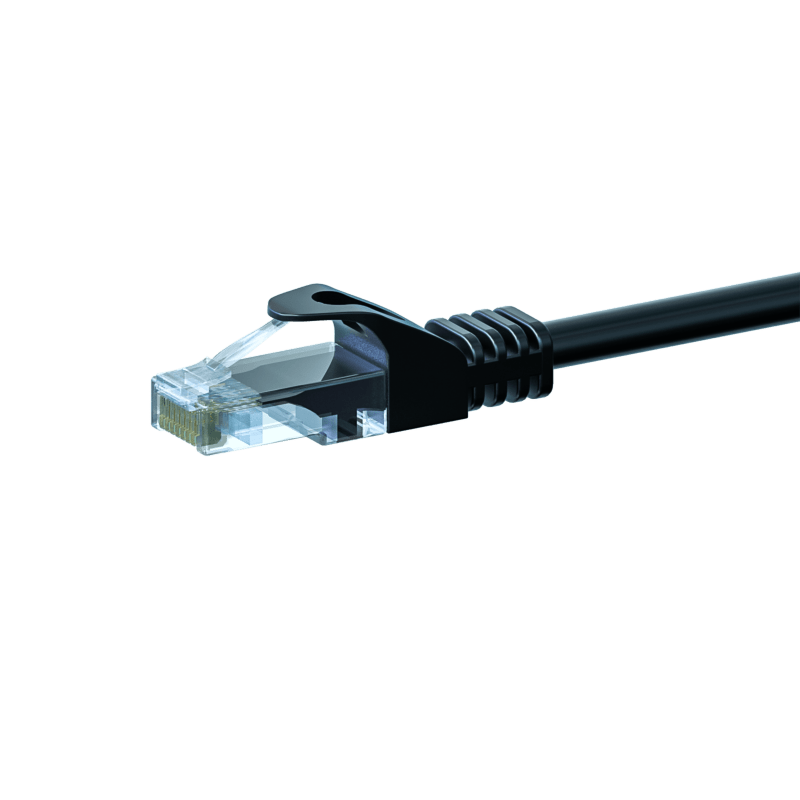CAT5e Netzwerkkabel, U/UTP, 1.50 meter, Schwarz, 100% Kupfer