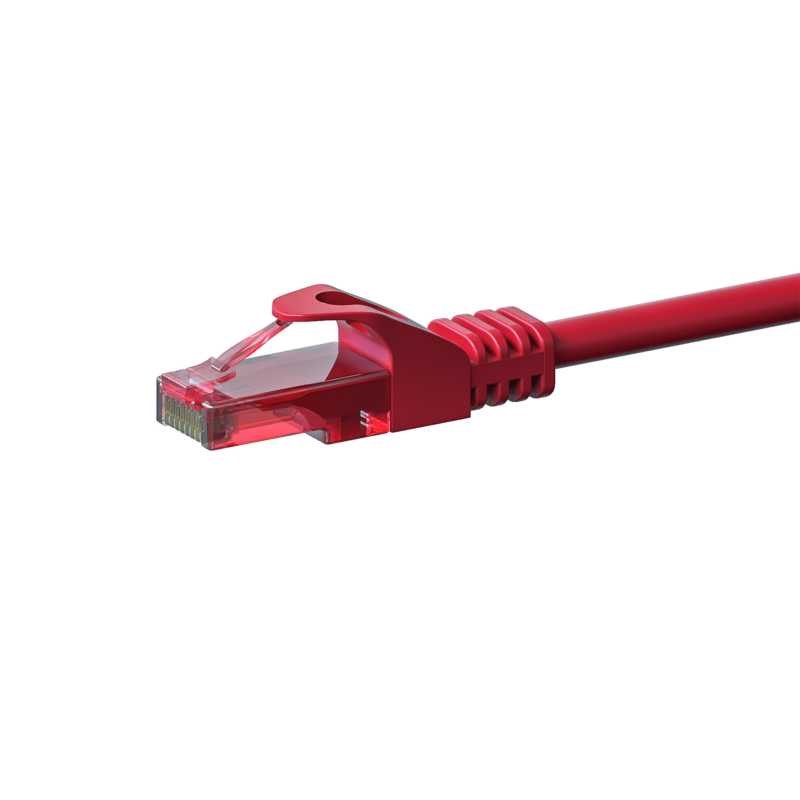 CAT6 Netzwerkkabel, U/UTP, 0,15 Meter, Rot, 100% Kupfer