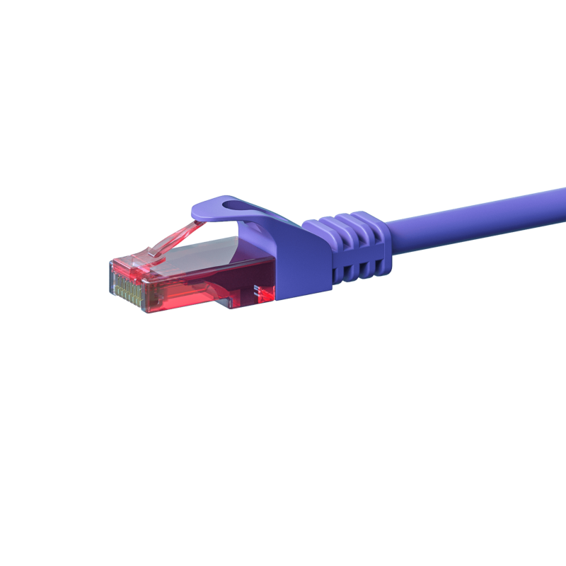 CAT6 Netzwerkkabel, U/UTP, 0.50 meter, Viollett, 100% Kupfer