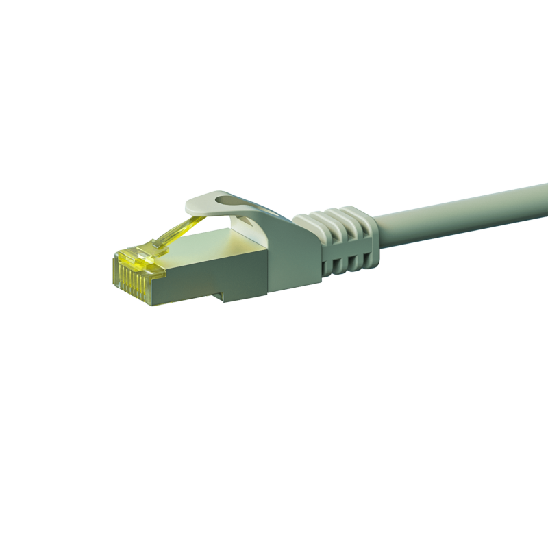 RJ45 Netzwerkkabel S/FTP (PiMF), mit CAT 7 Rohkabel, Grau, 0,50m