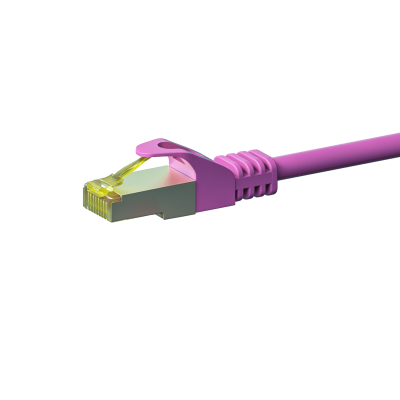 RJ45 Netzwerkkabel S/FTP (PiMF), mit CAT 7 Rohkabel, Rosa, 50m