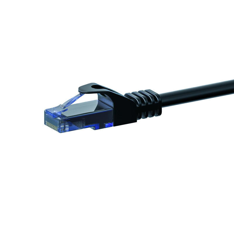 CAT6a Netzwerkkabel 100% Kupfer - U/UTP - 0,50 Meter - Schwarz