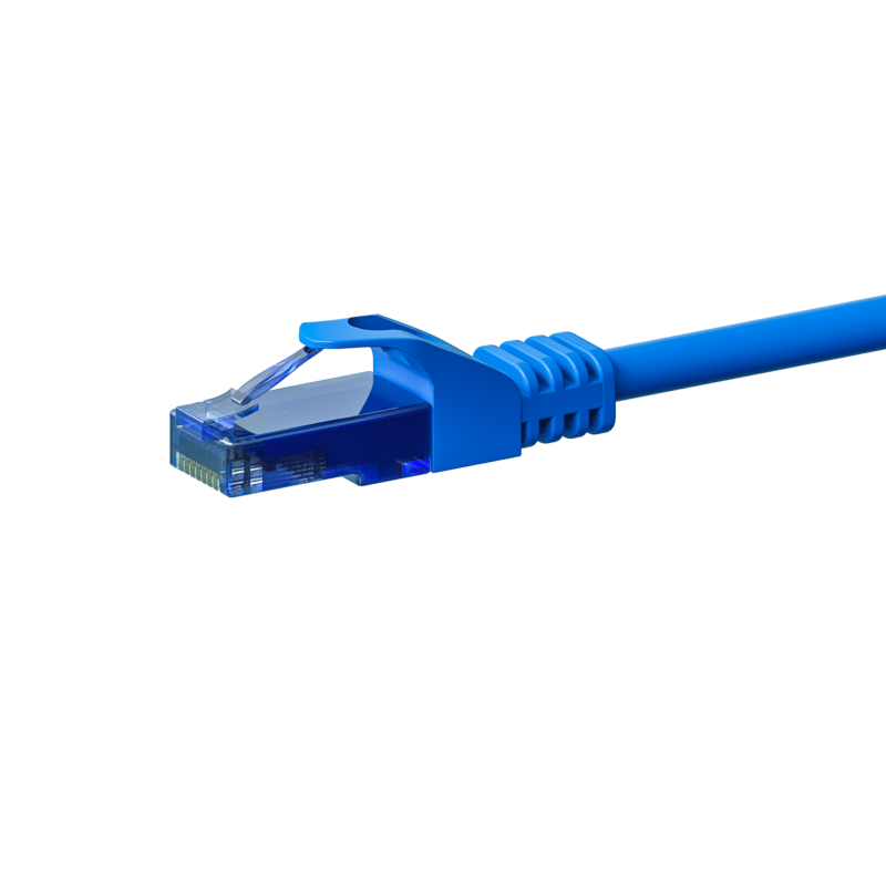 CAT6a Netzwerkkabel 100% Kupfer - U/UTP - 0,15 Meter - Blau