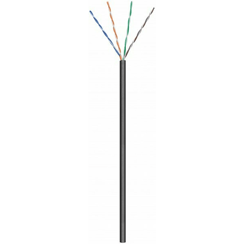 CAT6 U/UTP 50m outdoor Netzwerkkabel flexibel Schwarz CCA