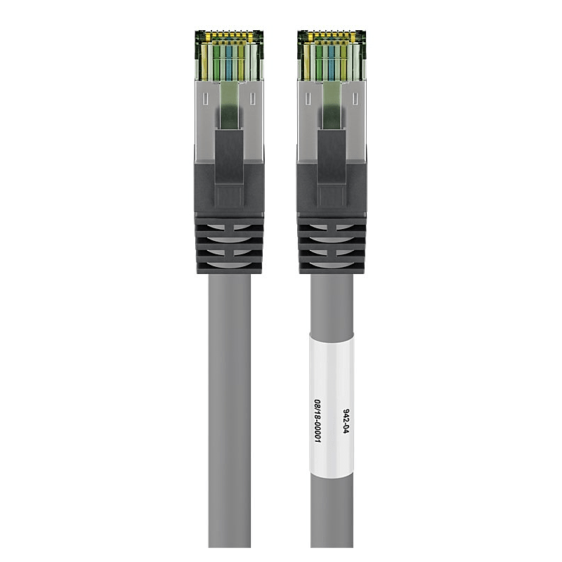 RJ45 Netzwerkkabel S/FTP (PiMF), mit CAT 8 Rohkabel, Grau, 2m