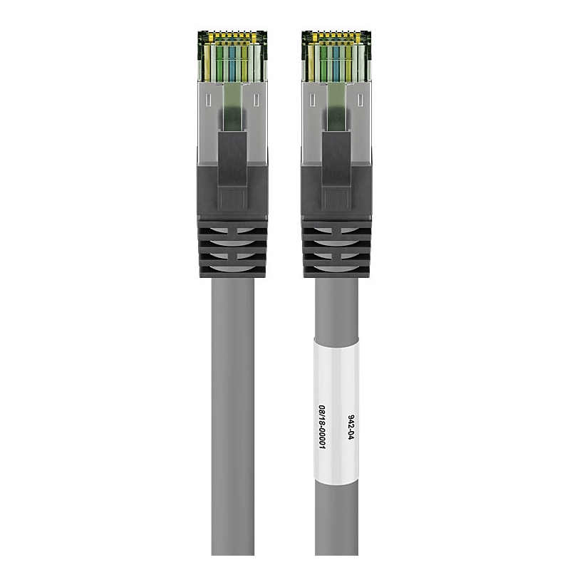 RJ45 Netzwerkkabel S/FTP (PiMF), mit CAT 8 Rohkabel, Grau, 3m