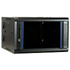 6 HE Serverschrank, wendbares Wandgehäuse mit Glastür (BxTxH) 600 x 600 x 368mm