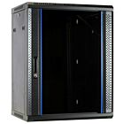 15 HE Serverschrank, Wandgehäuse mit Glastür (BxTxH) 600 x 600 x 770mm