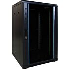 18 HE 19” Serverschrank, mit Glastür (BxTxH) 600 x 600 x 1000mm