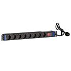 19” Steckdosenleiste mit Schalter - 8-fach