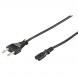 Stromkabel mit Eurostecker und Gerätebuchse C7 – Schwarz - 1,5 Meter