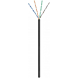 CAT6 Outdoor Netzwerkkabel, U/UTP, AWG 23/1 (Starrleiter), 100 Meter, Schwarz, CCA