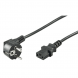 Netzkabel mit gewinkeltem Schukostecker - C13-Kupplung - Schwarz - 3 Meter