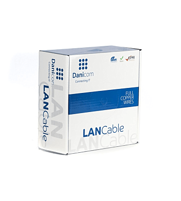 DANICOM CAT6A FTP 50m Außenkabel Starrleiter - PE (Fca)