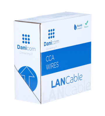 CAT5e F/UTP 50m auf Spule gewicktelt flexibel grau CCA