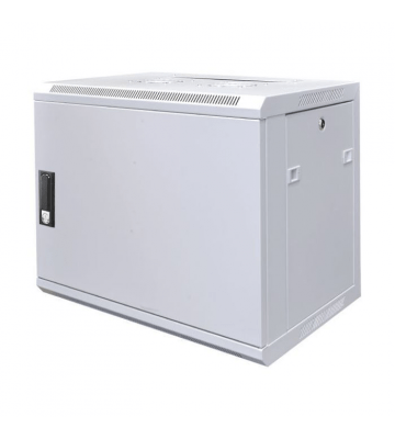 9 HE Serverschrank, Wandgehäuse, Weiß, mit Metaltür (BxTxH) 600 x 450 x 500mm