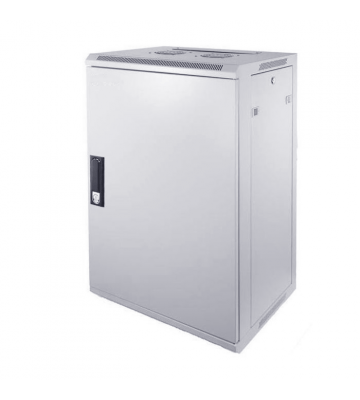 18 HE Serverschrank, Wandgehäuse, Weiß, mit Metaltür (BxTxH) 600 x 450 x 900mm