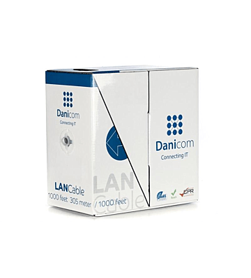 CAT6 Netzwerkkabel, U/UTP, AWG 24/7 (Flexibel), 305 Meter, Grau, CCA