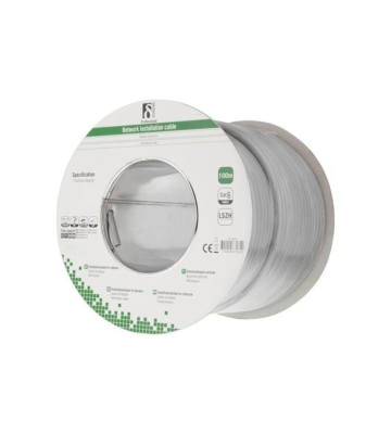 Alfaco Cat6 F/UTP-Kabel auf Rolle starrleiter 100 m grau LSZH – (Eca)