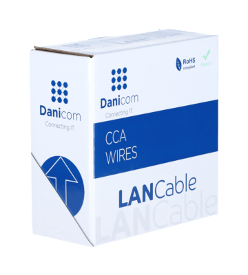 CAT5e F/UTP 50m auf Spule gewickelt starr grau CCA